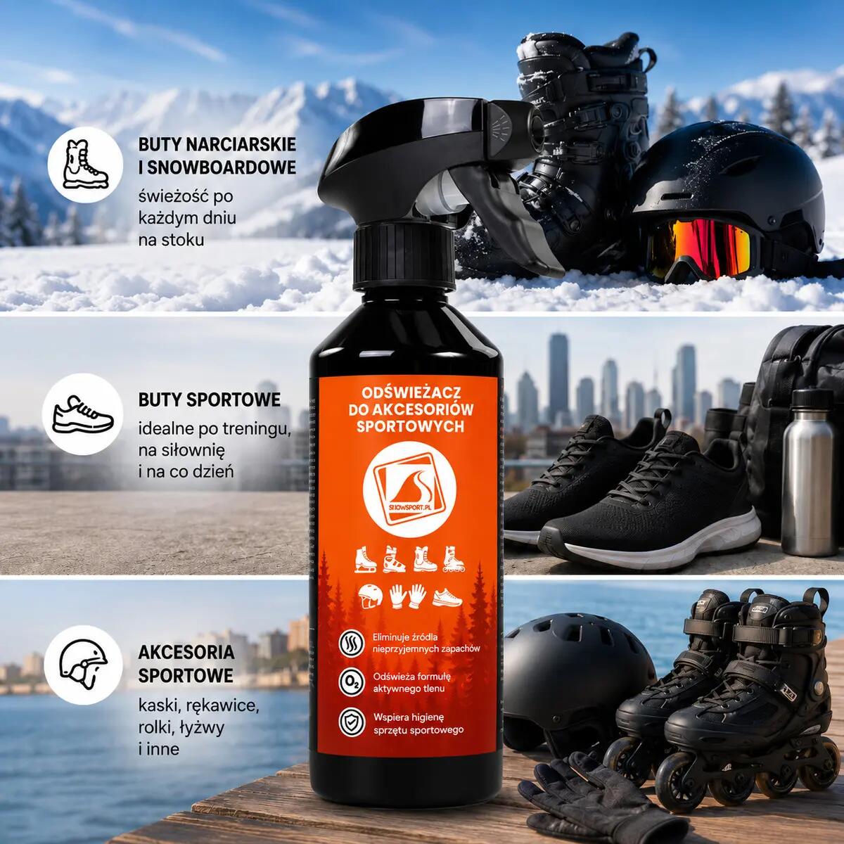 Odświeżacz do butów i akcesoriów sportowych SnowSport 300 ml 2/6