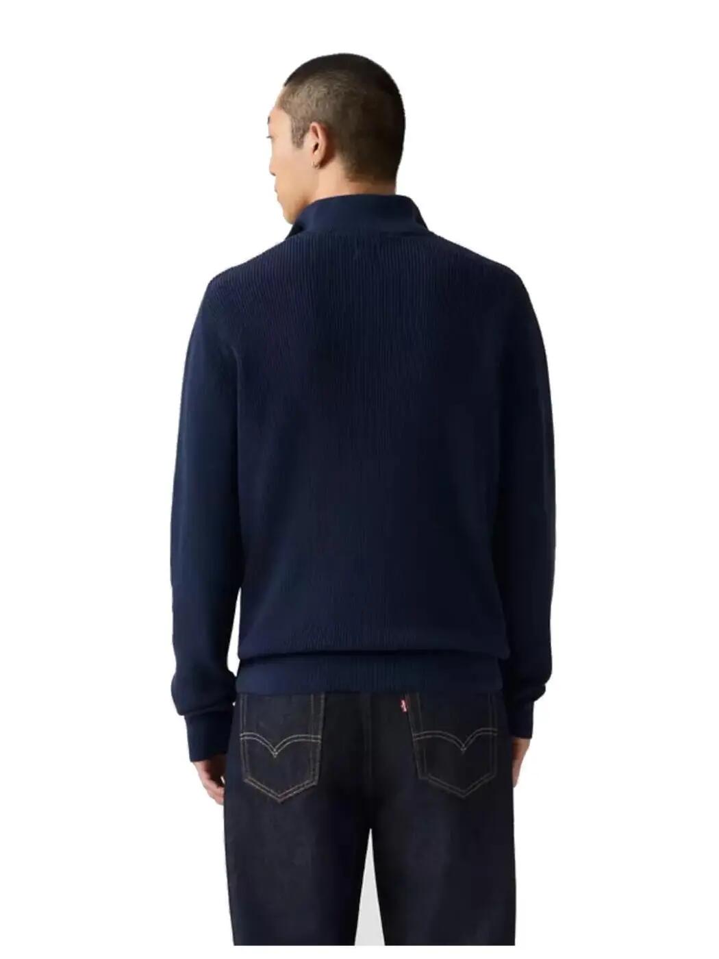 Sweatshirts molletonnés pour hommes Levis Levis demi-zip marine. 3/4