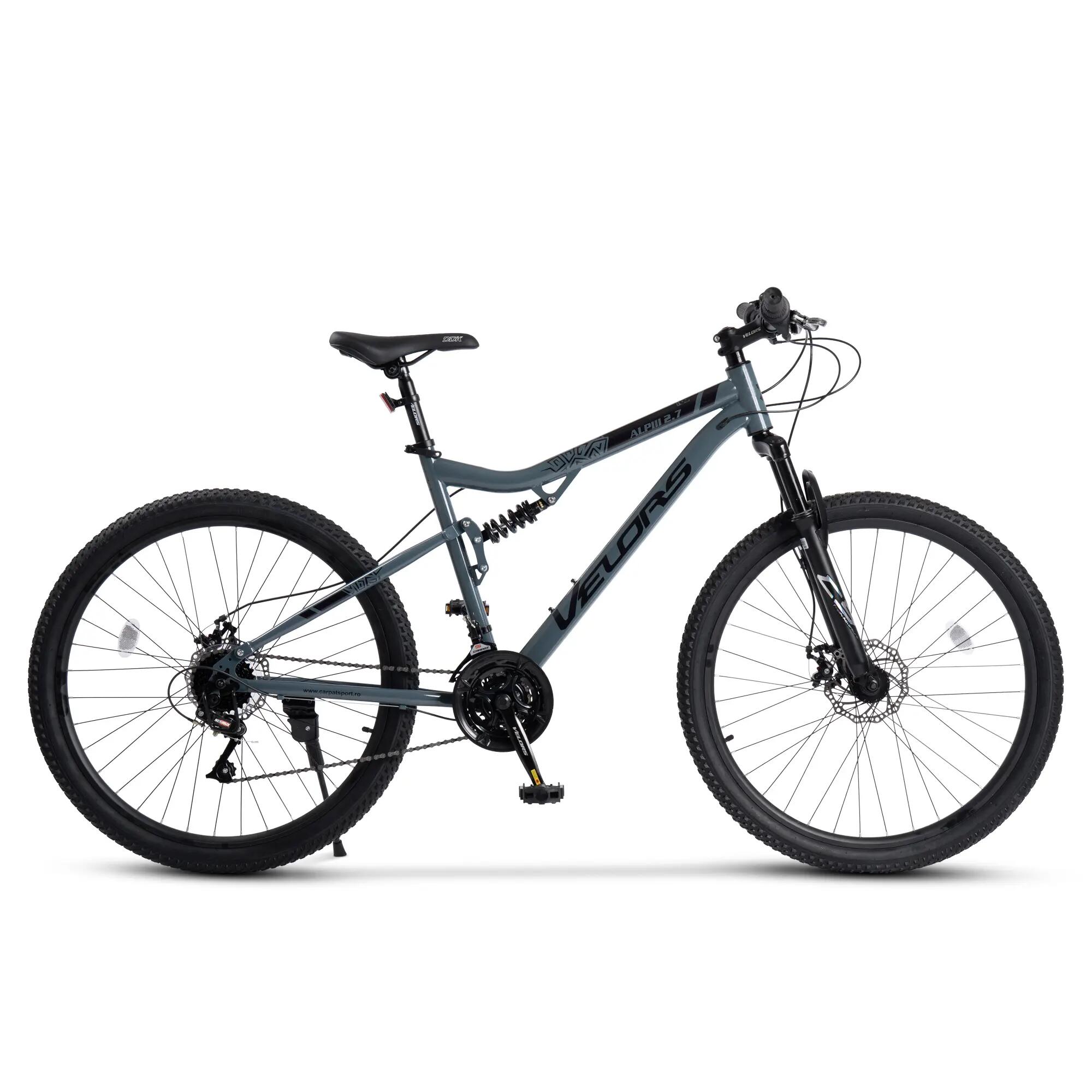 Bicicletă MTB cu suspensie integrala Alpin 21v Gri/Negru