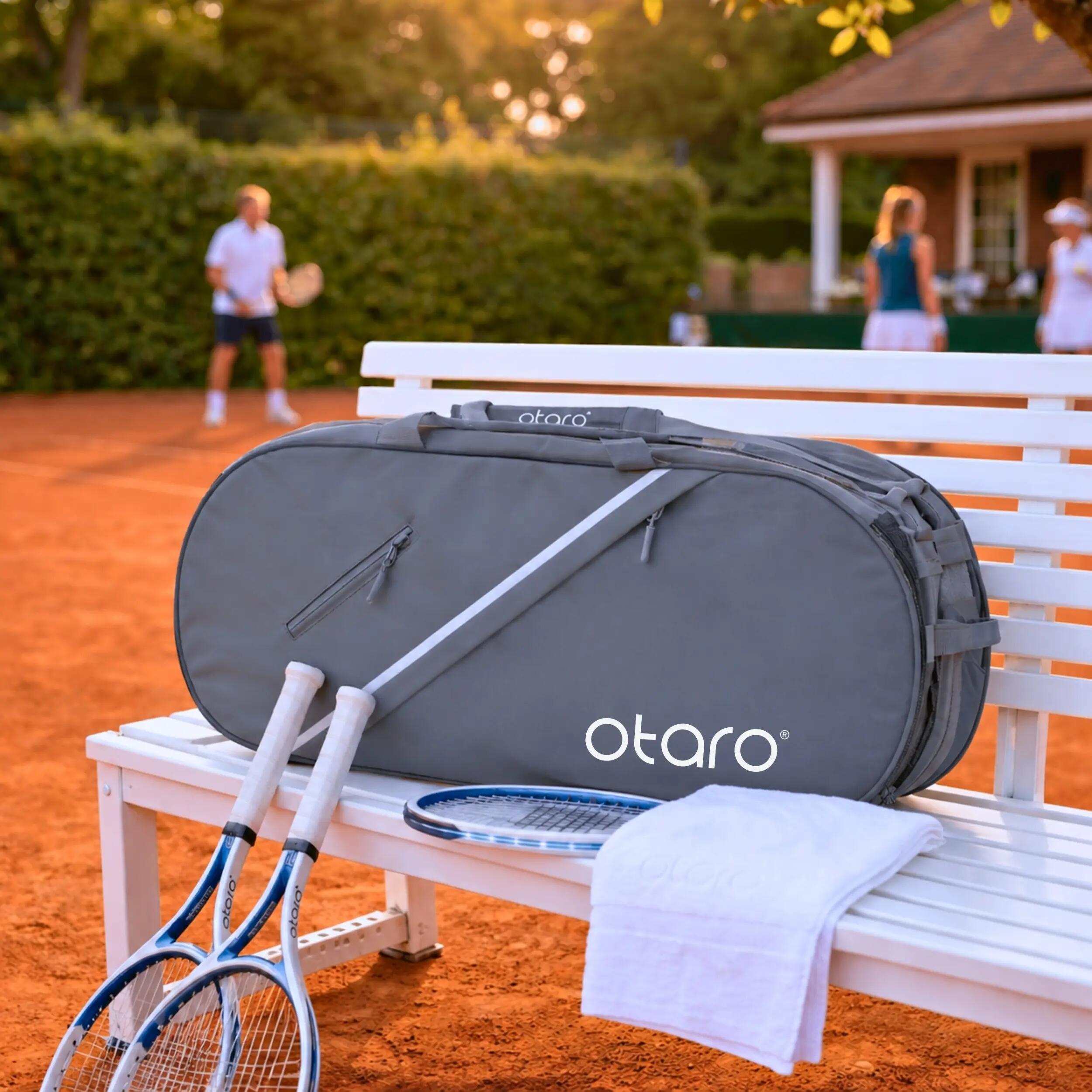 Borsa da tennis con vano scarpe uomo e donna per 6-10 racchette | 100L GRIGIO 8/8