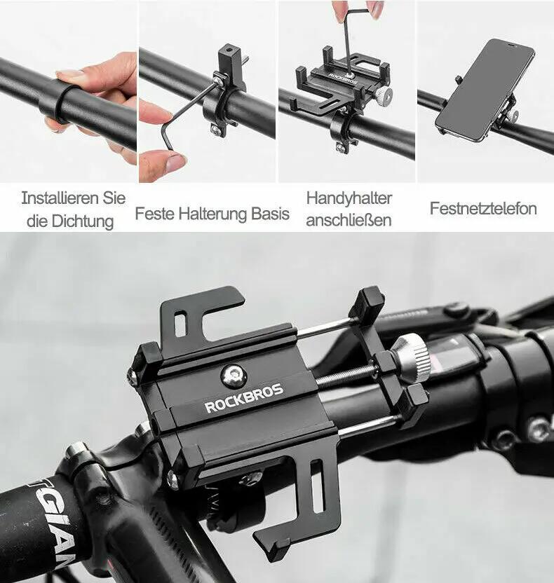 2er-Set Fahrrad Handyhalterung 360° aus Aluminium für Fahrrad und Motorrad 7/7