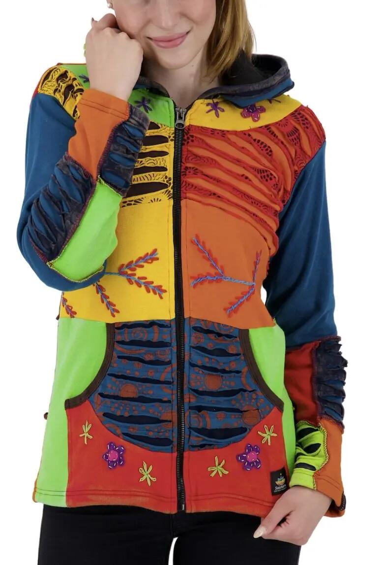Damen - Naturwandern - Patchwork-Jacke mit Kapuze, Baumwolle - NUNAVUT II 2/2