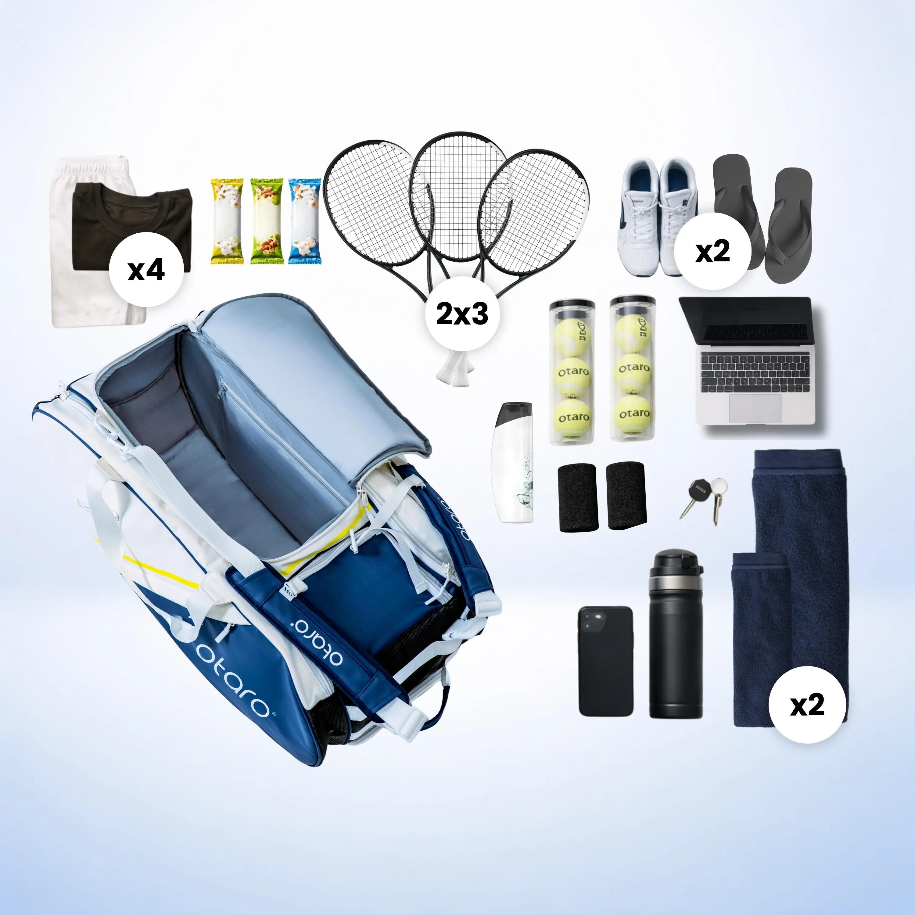 Borsa da tennis con vano scarpe uomo e donna per 6-10 racchette | 100L BLU NAVY 2/8