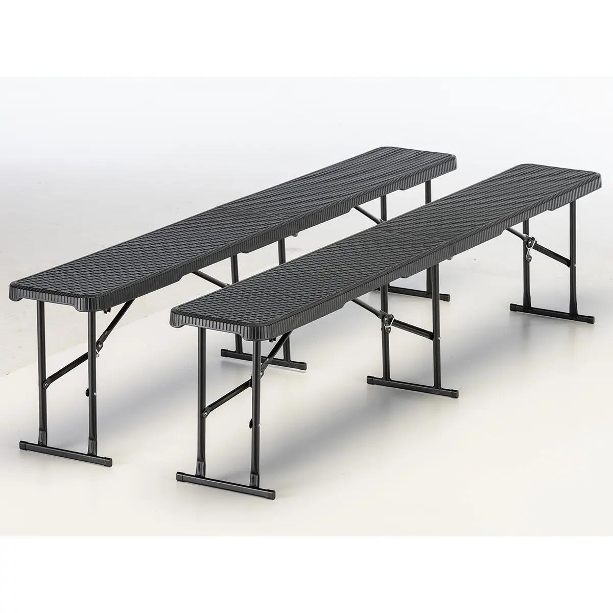 Set 2x bancos plegables - Masi - hasta 300 kg capacidad carga - 180×23×43cm(2x) 2/14