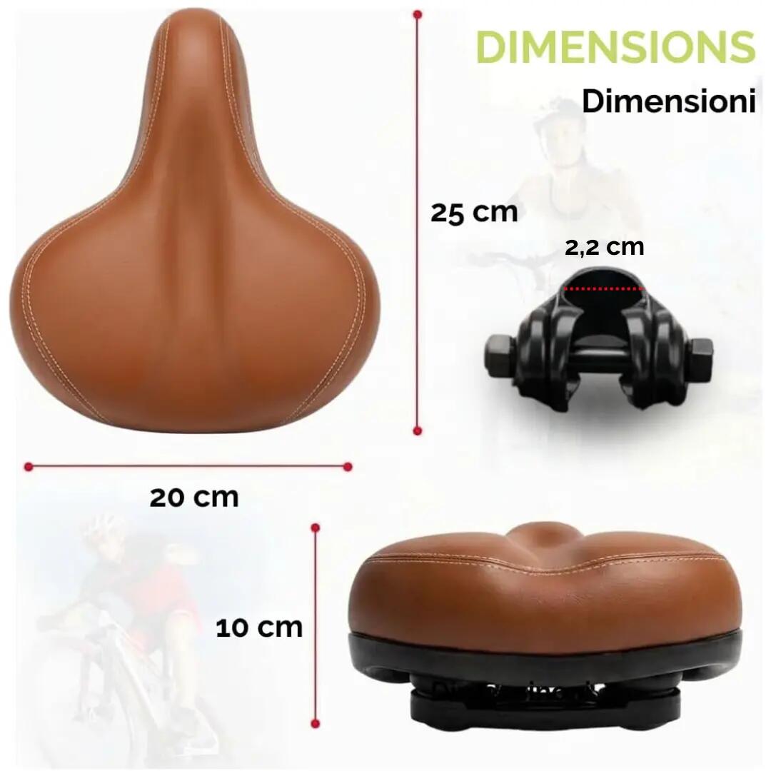 Sillín marrón para bici urbana y carretera, unisex, cuero, con abrazadera 6/6