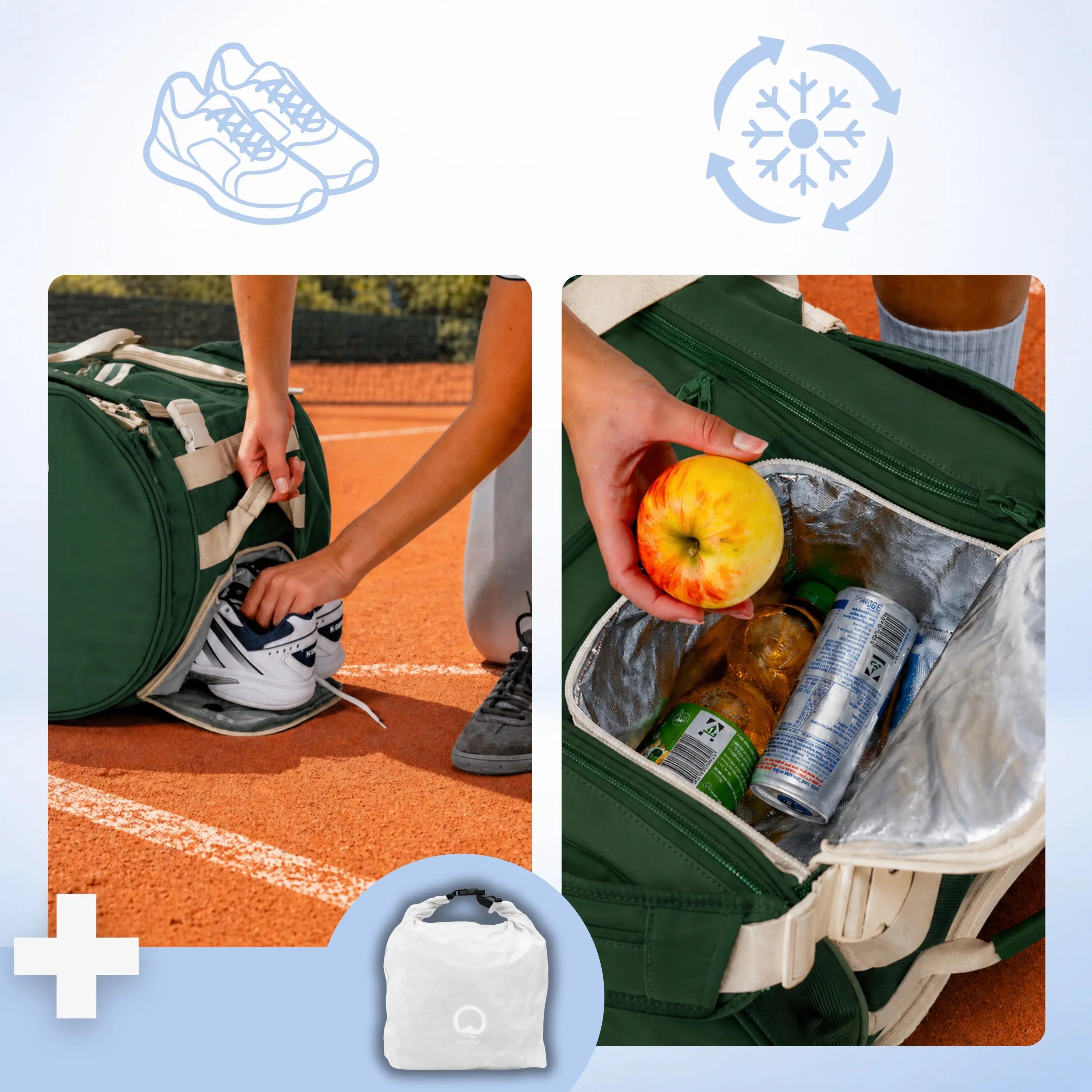 Sac de tennis mixte 6-10 raquettes, compartiment chaussures | 100L Vert 3/8