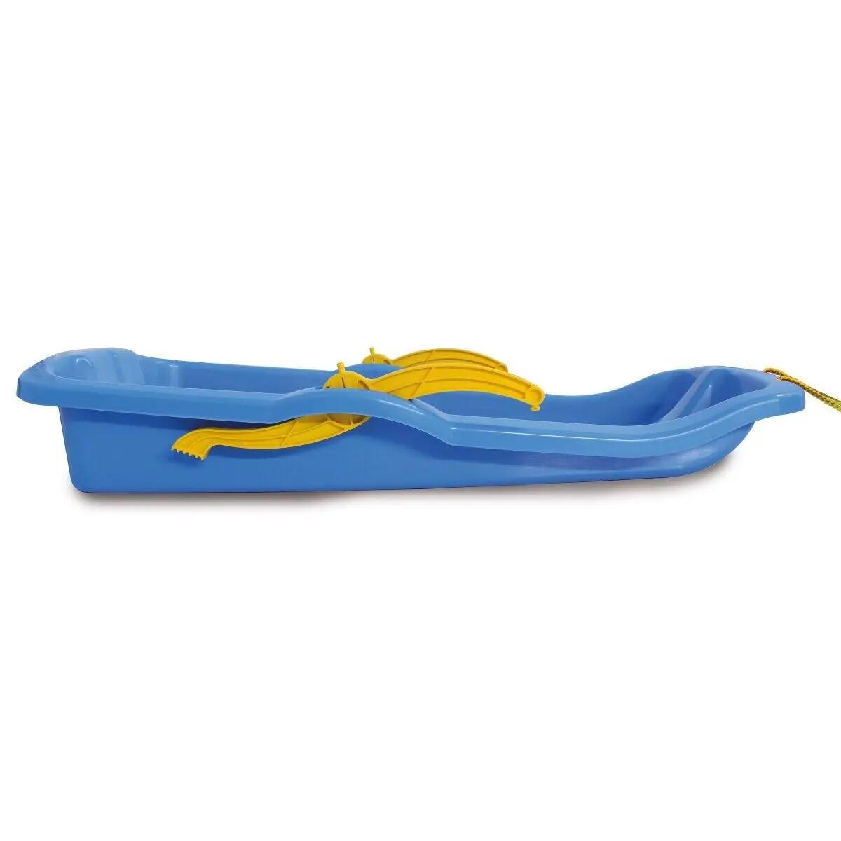 Luge - sports d’hiver - avec freins et corde de traction - Bob Karol - bleue 6/7