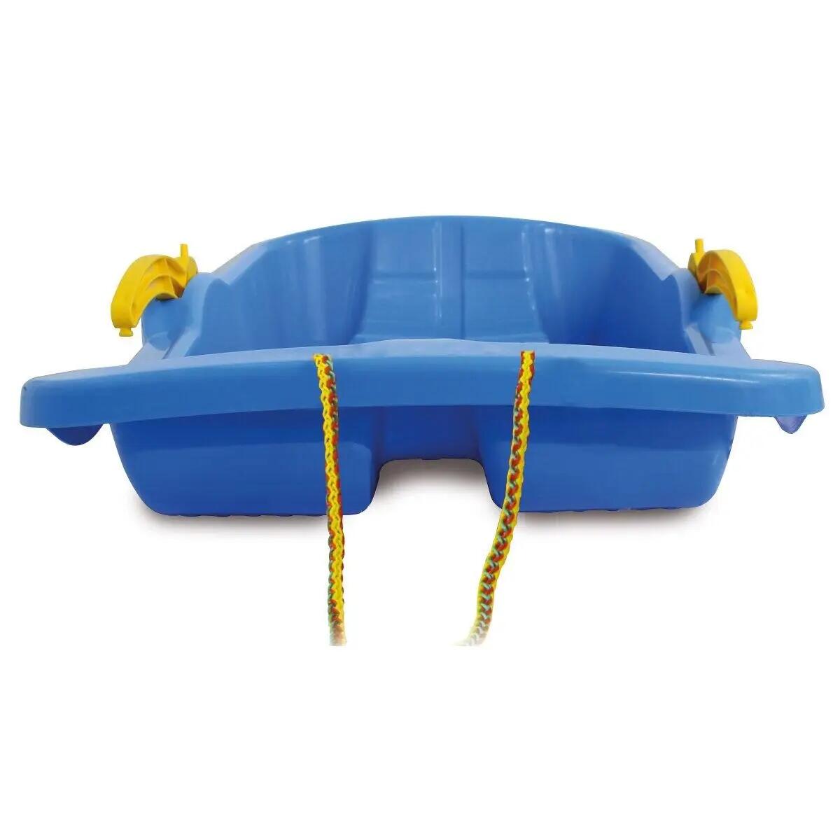 Luge - sports d’hiver - avec freins et corde de traction - Bob Karol - bleue 5/7