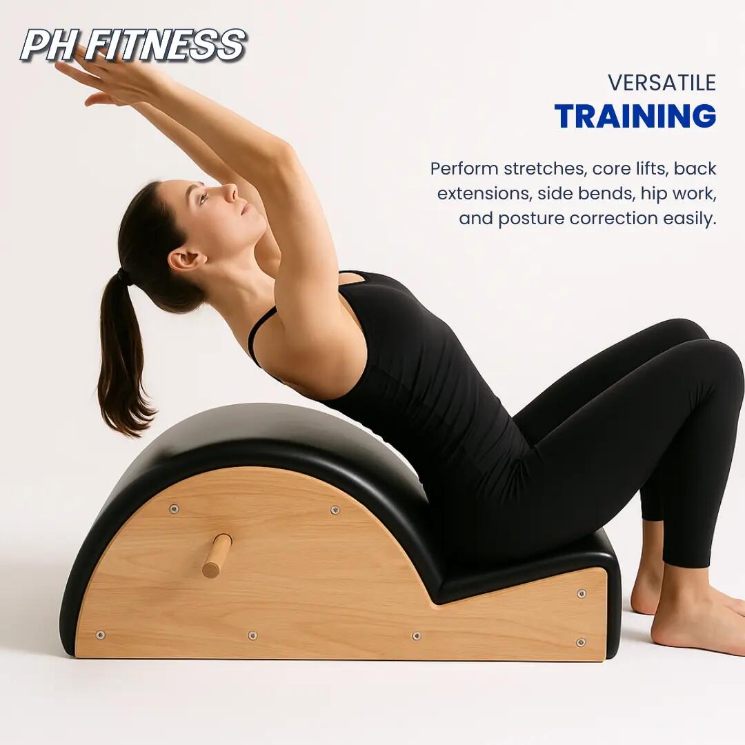 Pilates Spine Corrector - wooden Arc Barrel with handles 7/7
