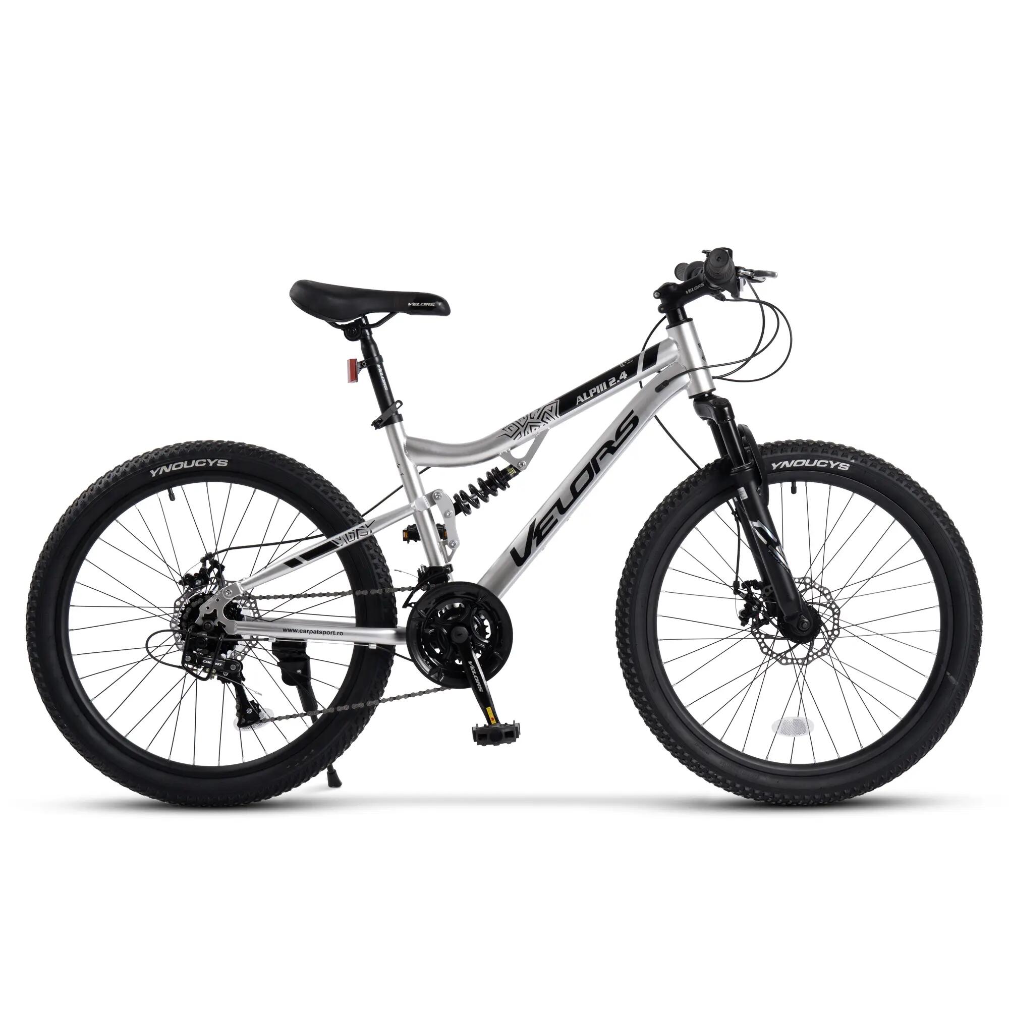 Bicicletă Copii cu suspensie integrala Alpin 21v Gri/Negru