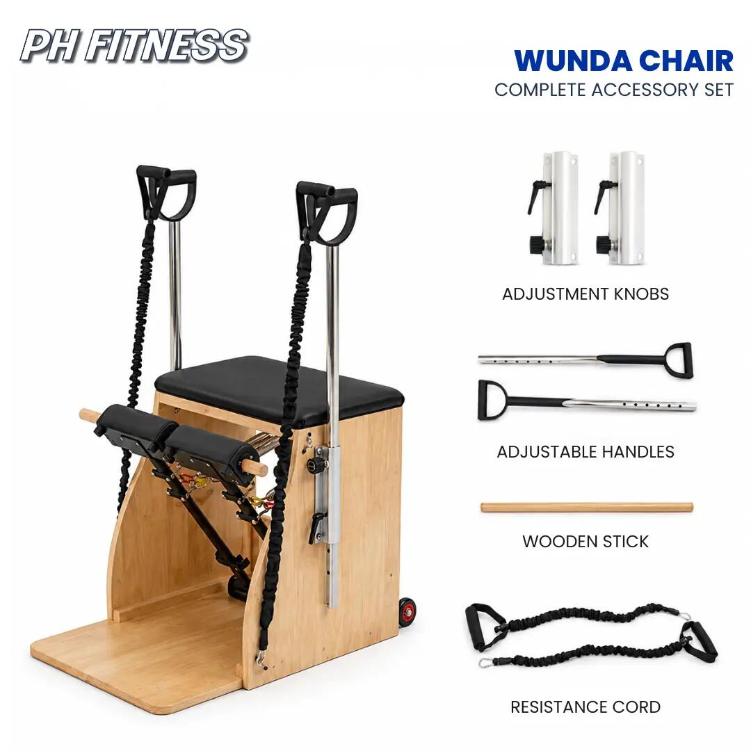 Pilates Wunda Chair met deelbaar pedaal en verstelbare handgrepen 3/7