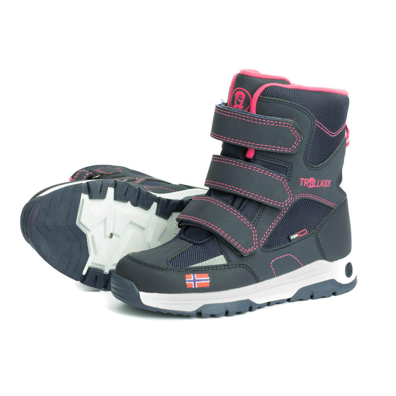 Kinder Winter Schuh Lofoten Wasserdicht Marineblau/Pink