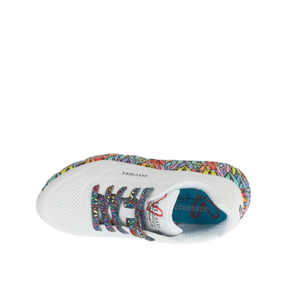 Scarpe Skechers Uno Lite Subtle Love Bianche 3/5