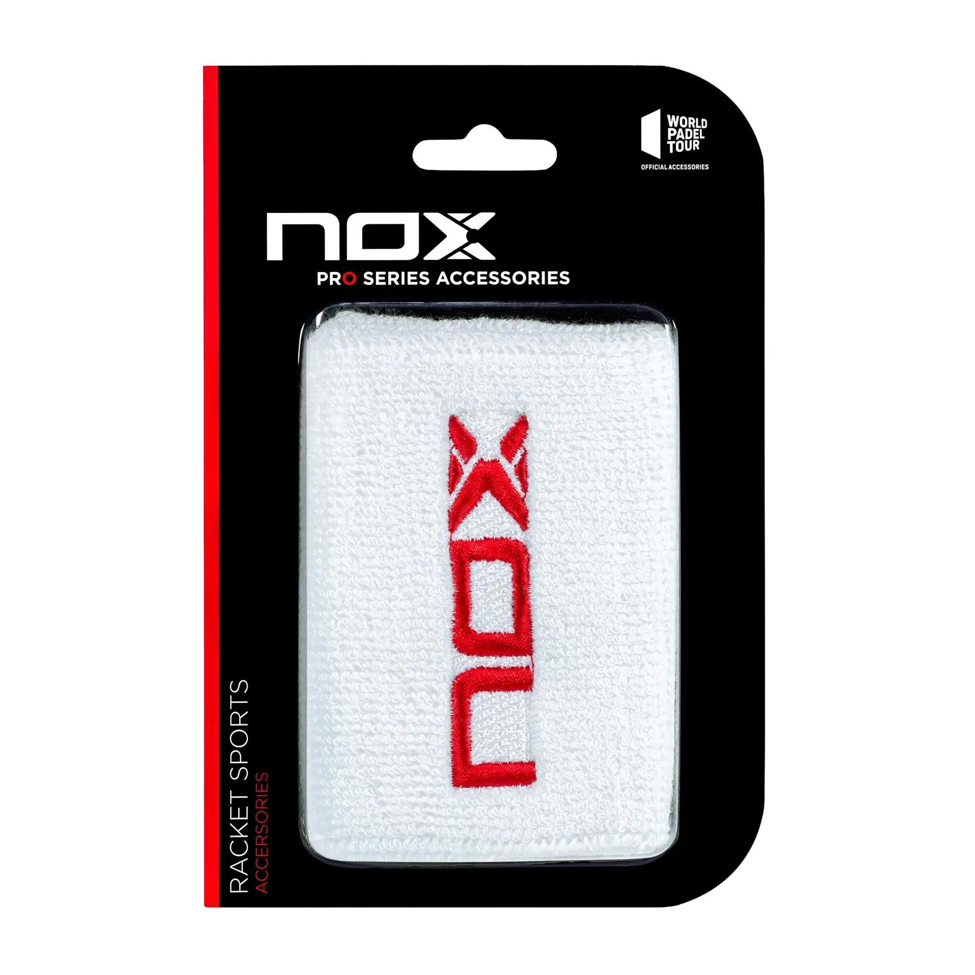 Blister (2 Pcs) Poignet Nox Blanc Logo Rouge Mublro2ud 3/3