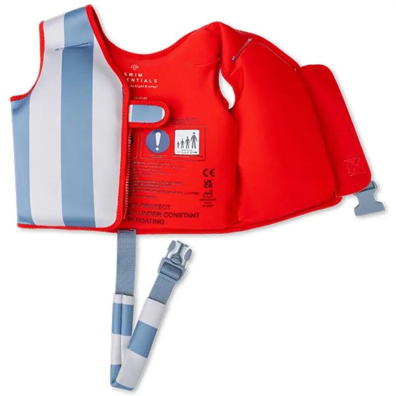 Chaleco flotador rojo estampado de peces 2 a 3 años 2/7
