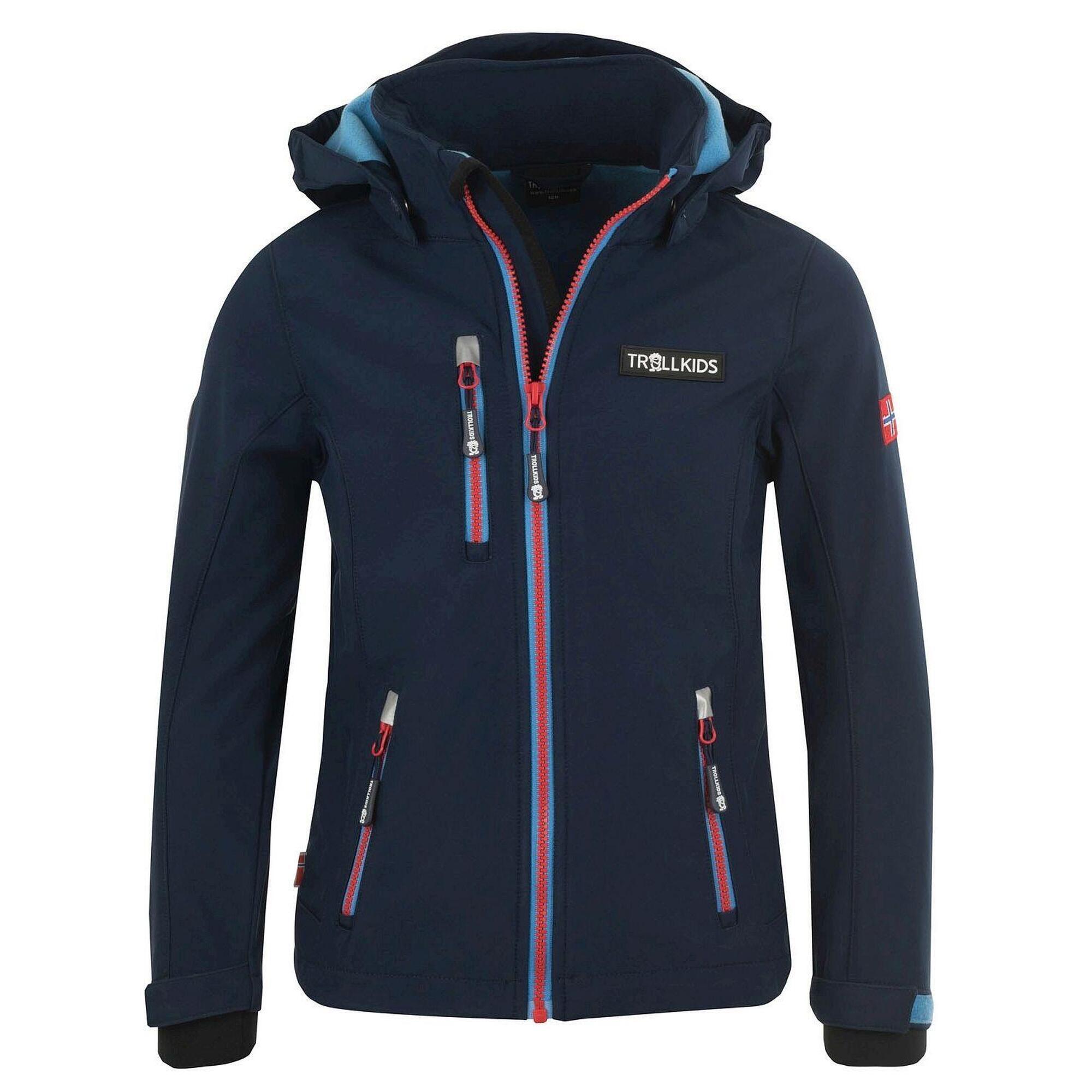 Preikestolen waterproof jacket for children Navy / Mid blue / Red