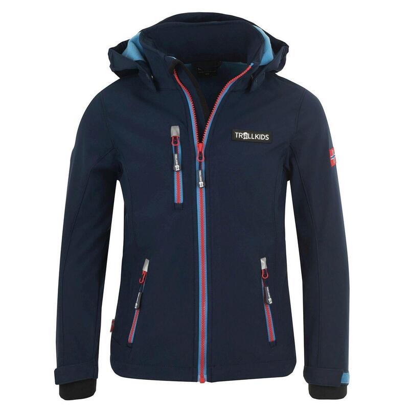 Kinder Jacke Preikestolen Wasserabweisend Marineblau /Mittelblau / Rot