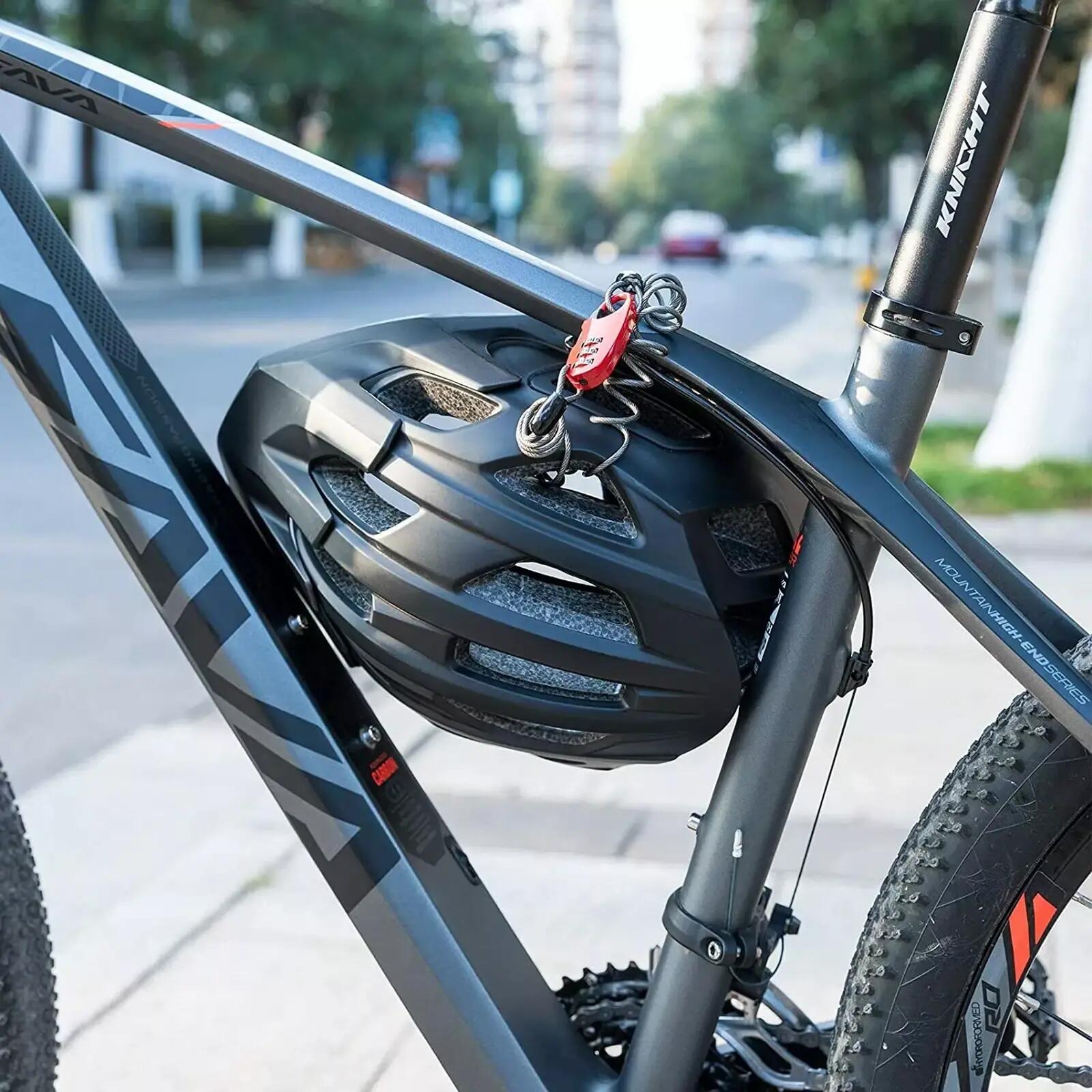 Casque de vélo avec visière + antivol de casque à code 90 cm 10/10