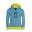 Kinder Hoodie Pullover Sortland Delphinblau/Lime