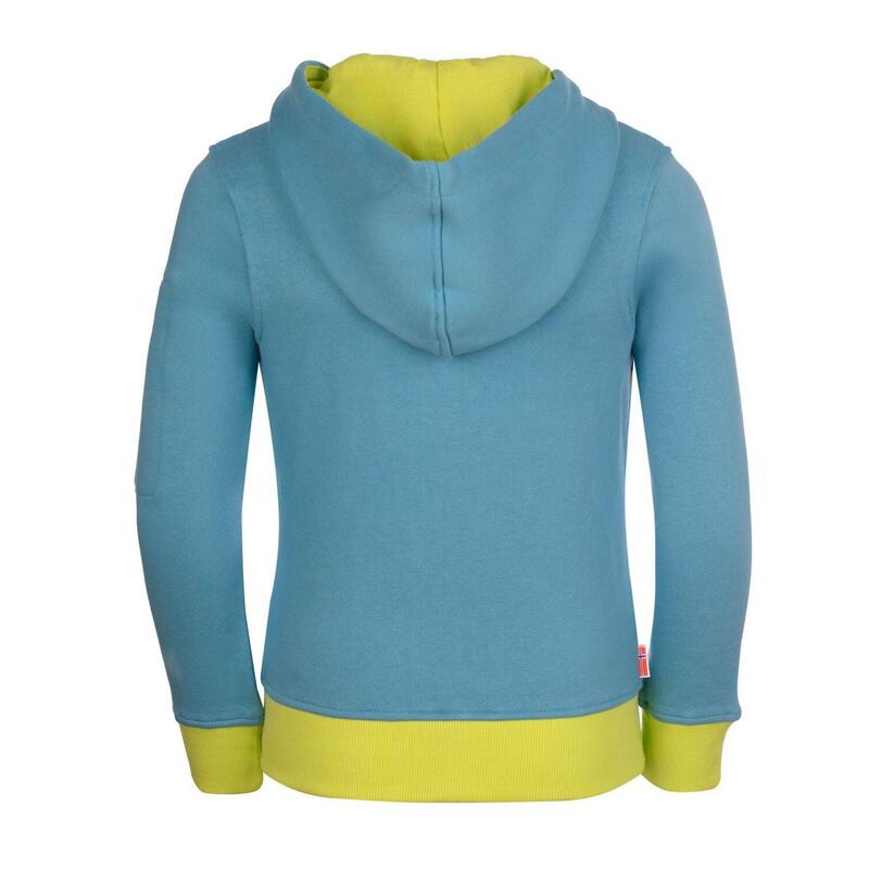 Kinder Hoodie Pullover Sortland Delphinblau/Lime