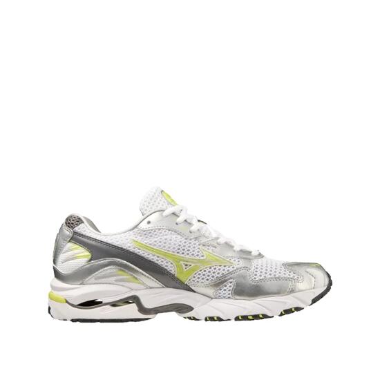 Chaussures Mizuno Wave Rider 10 Blanc/Lime ensoleillé/Argent