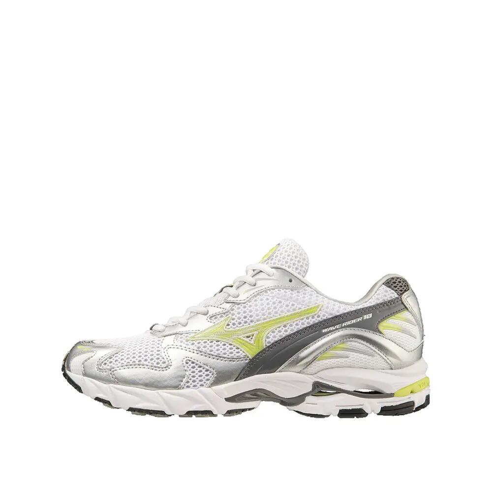 Chaussures Mizuno Wave Rider 10 Blanc/Lime ensoleillé/Argent 3/3