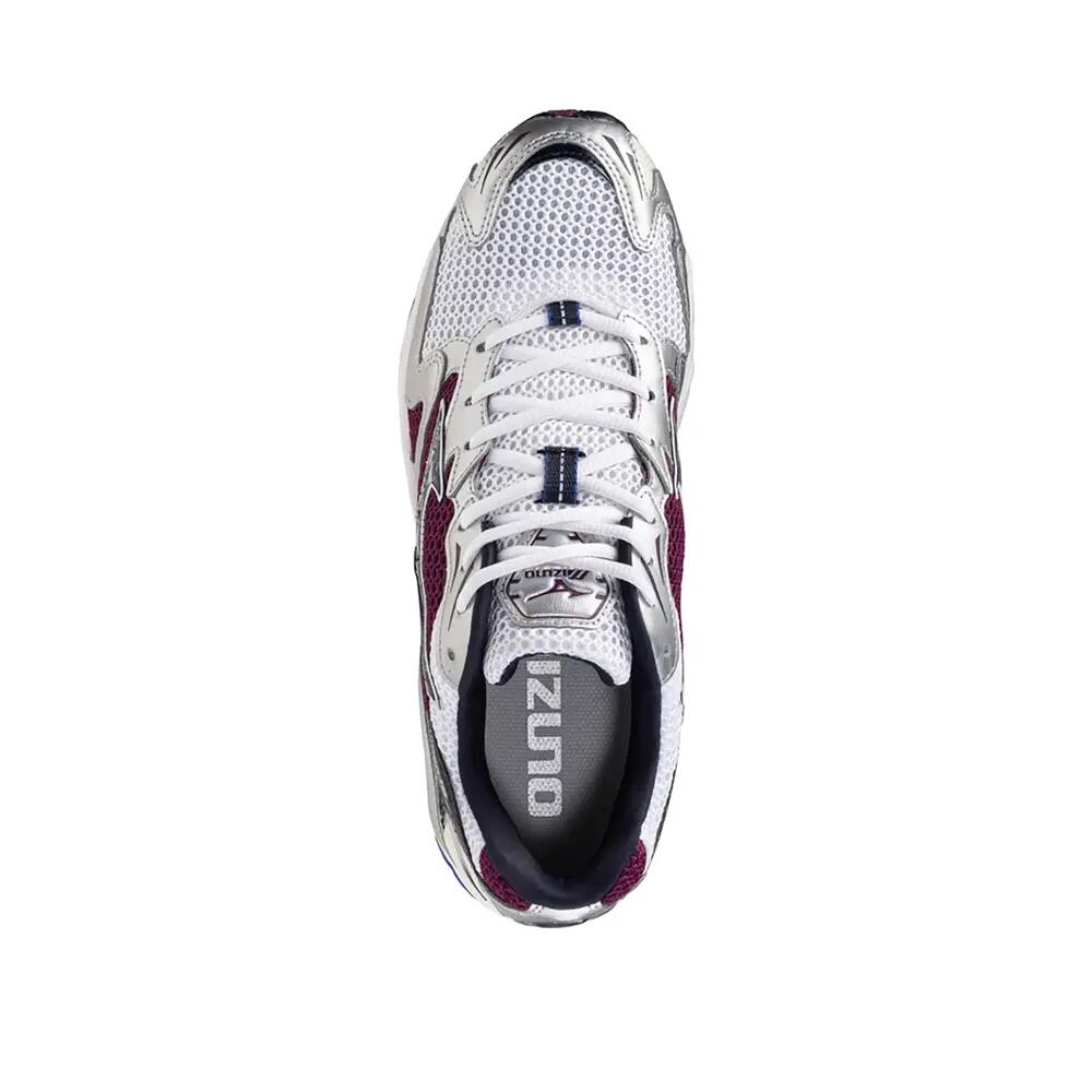Zapatos Mizuno Wave Rider 10 Blancos/Azul/Borgoña 6/8