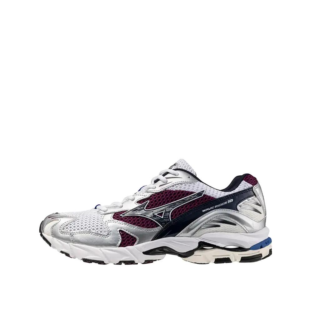 Zapatos Mizuno Wave Rider 10 Blancos/Azul/Borgoña 2/8