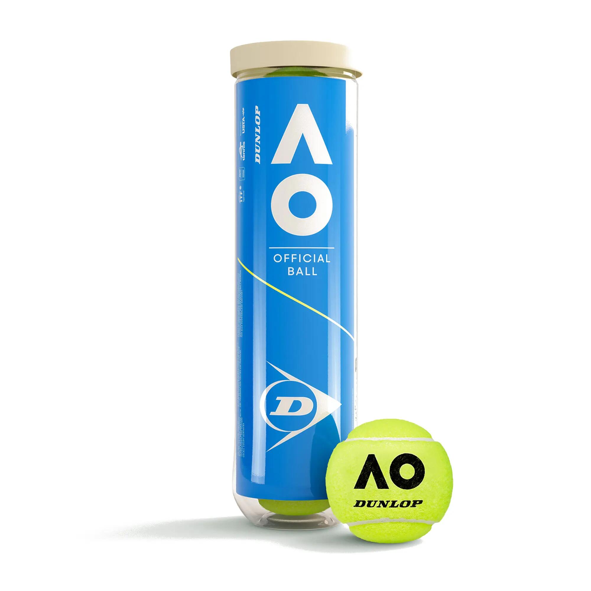 Dunlop Tennis Ball Australian Open (Tube of 4) 4/4