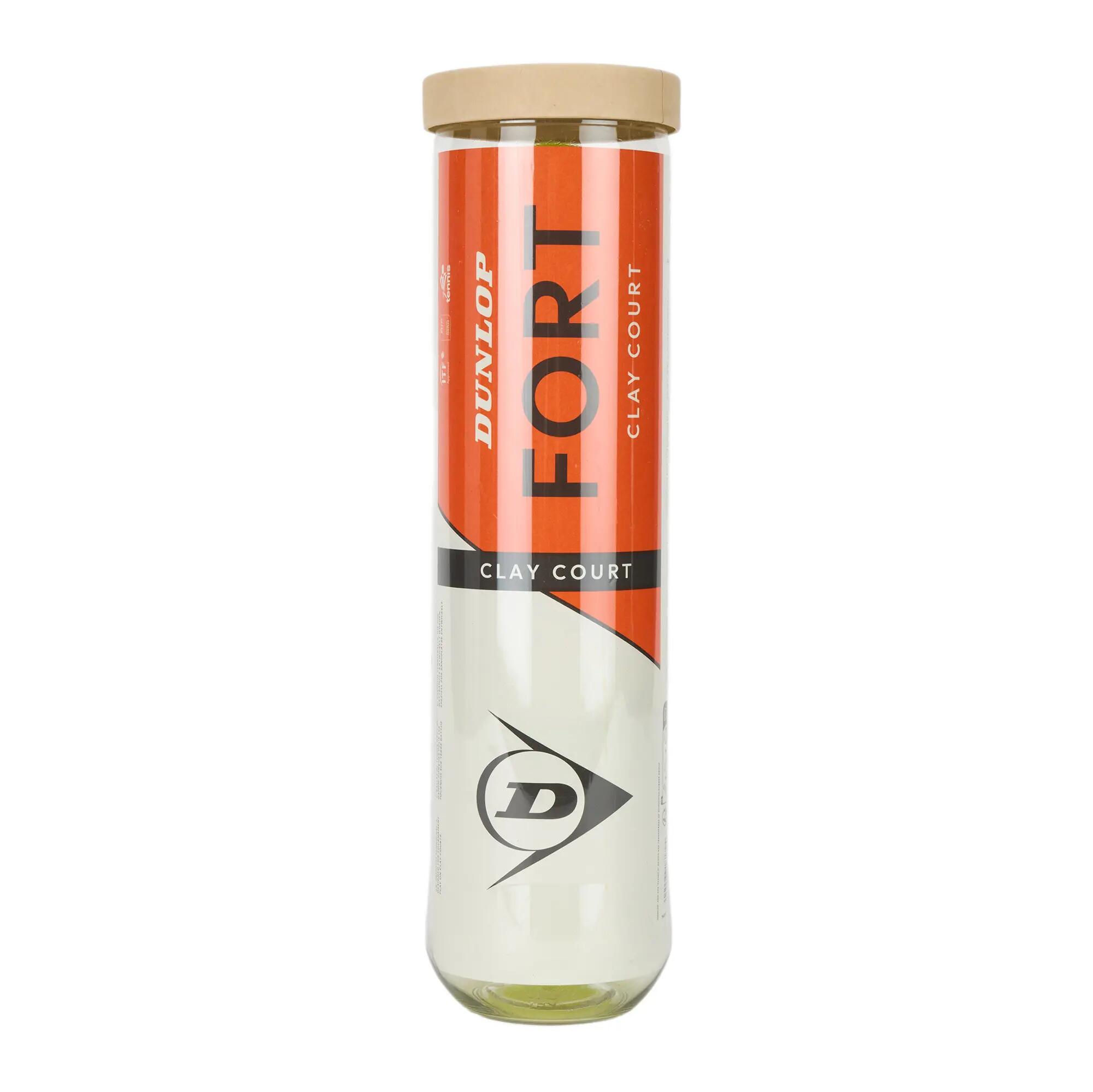 Dunlop Tennis Ball Fort Clay Court (Tube of 4) 4/4