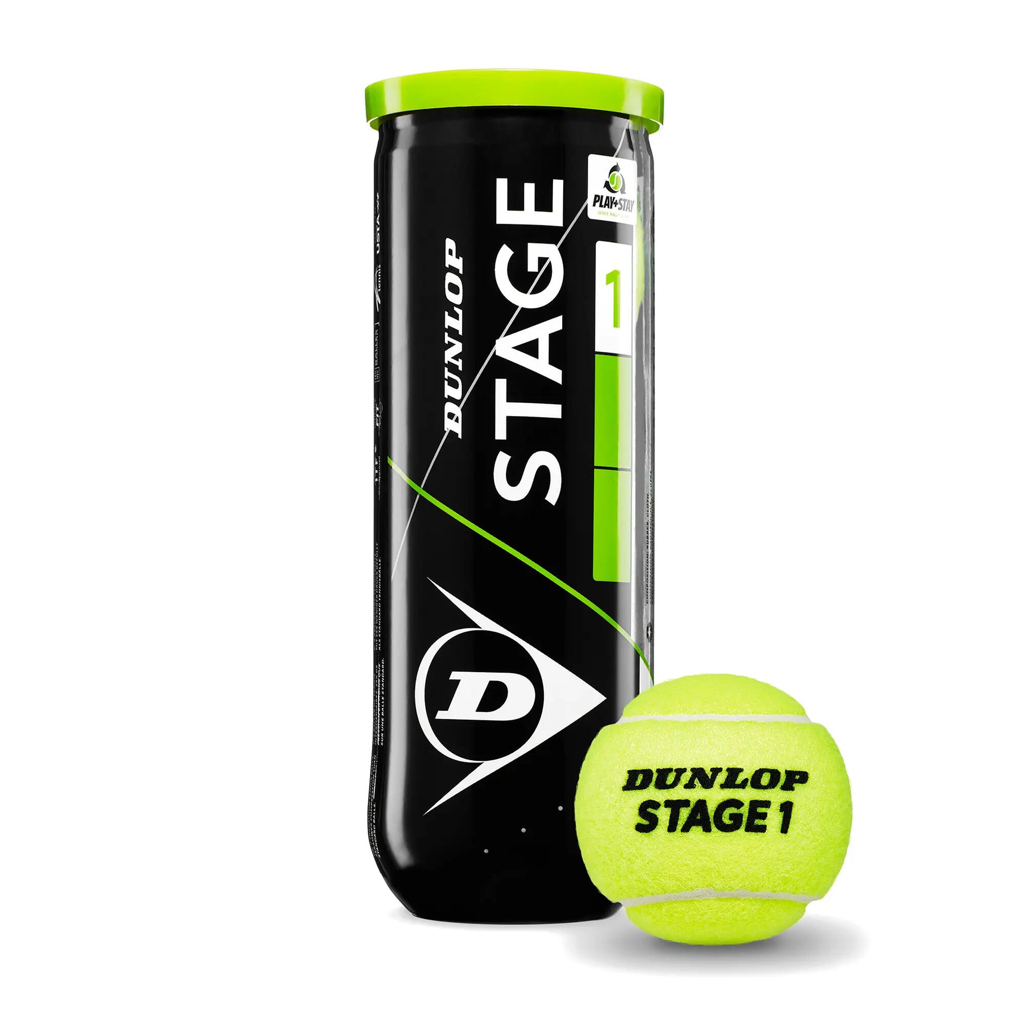 Bola Ténis Dunlop Stage 1 (Verde,Tubo 3un) 4/4