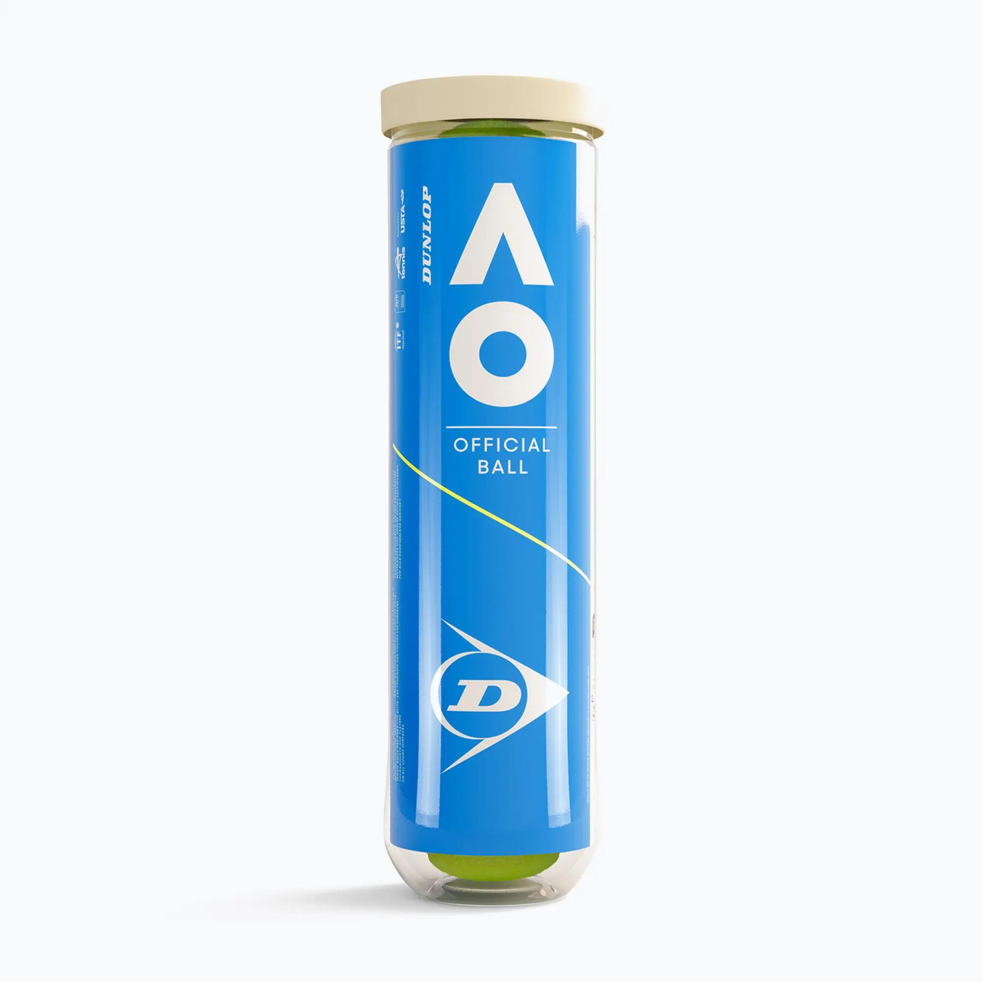 Dunlop Tennis Ball Australian Open (Tube of 4) 3/4
