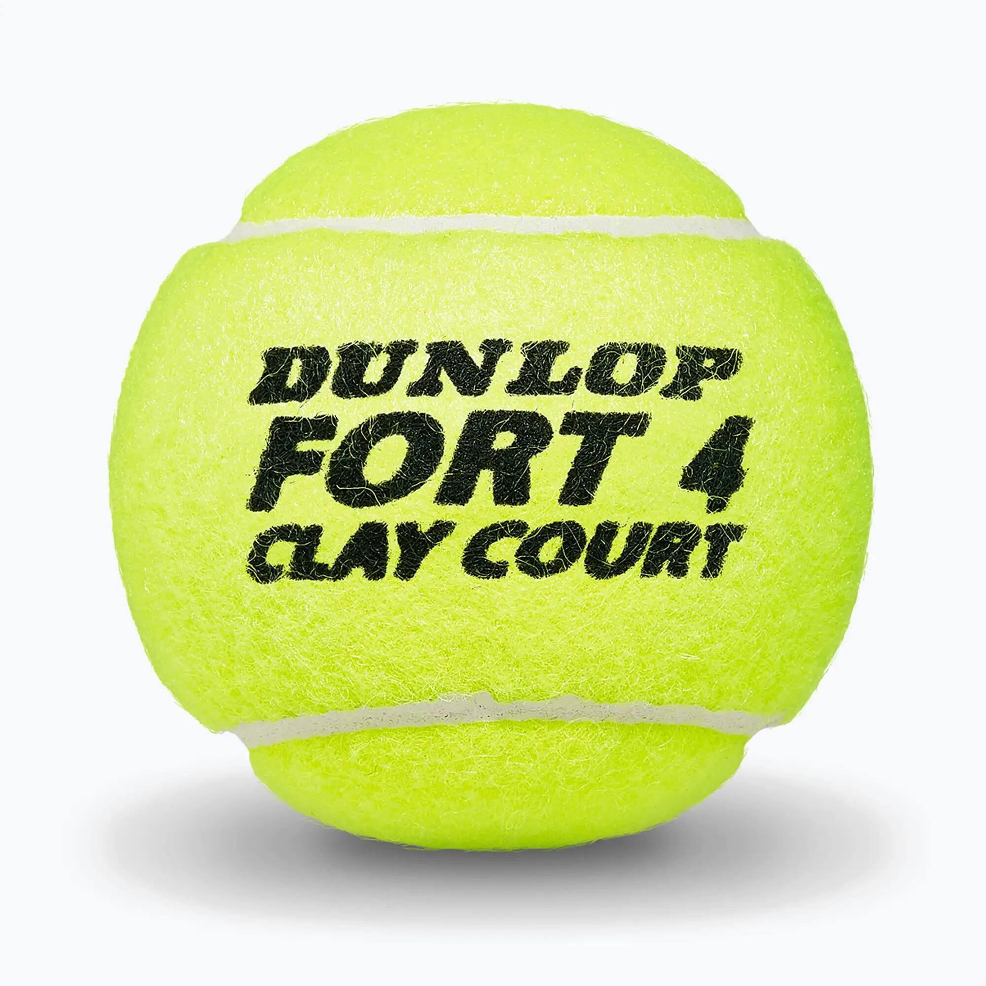 Dunlop Tennis Ball Fort Clay Court (Tube of 4) 3/4