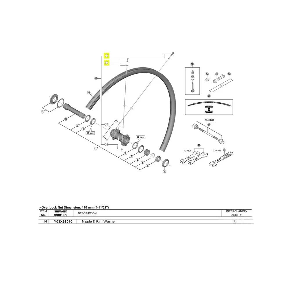 Nipple Shimano WH-M8000 Noir 2/4