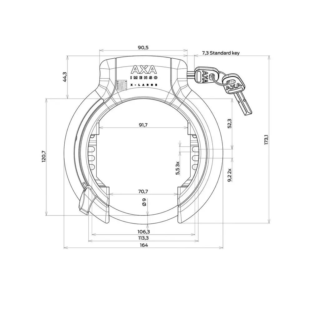 AXA Imenso X Large Ringslot met Vaste Sleutel - Zwart 6/7