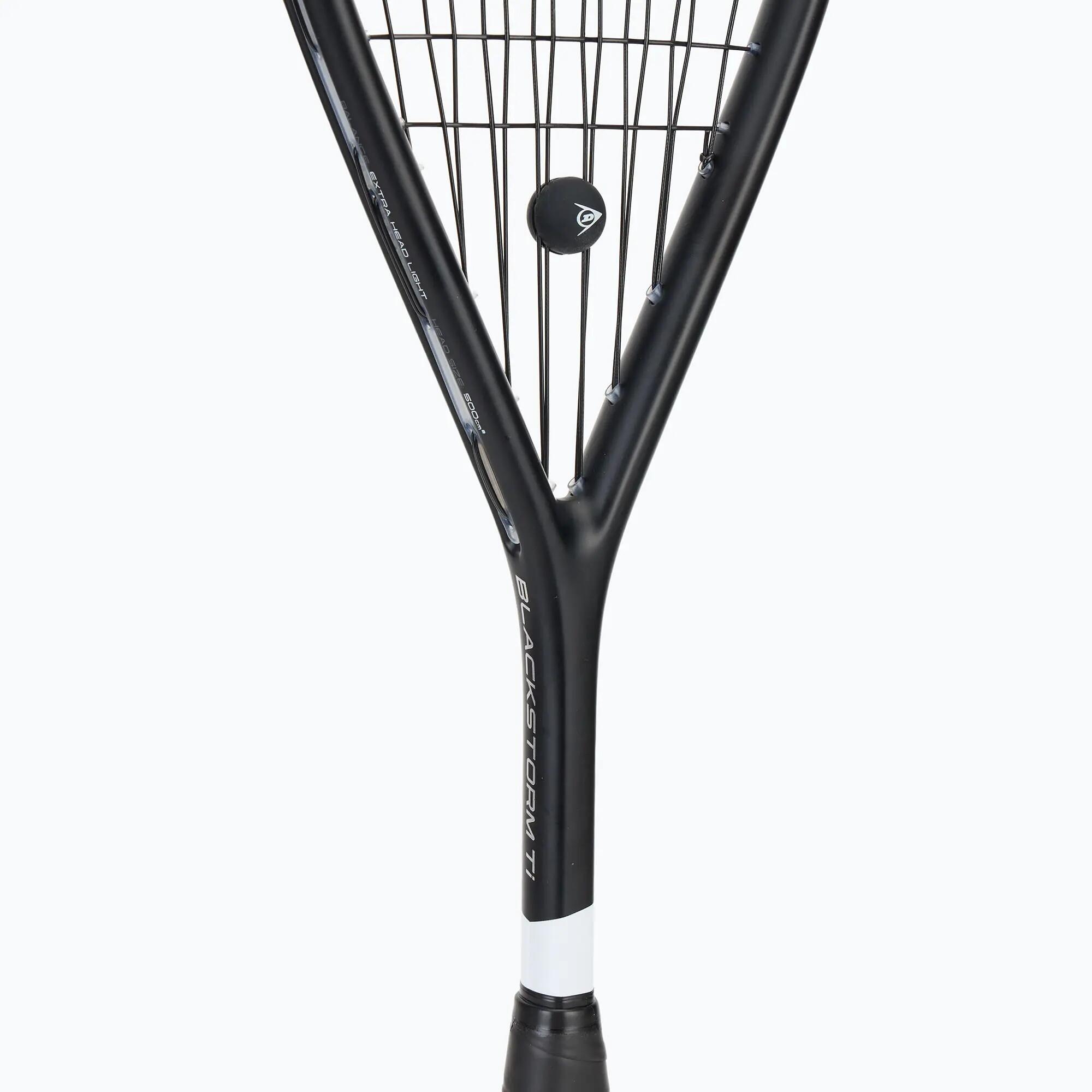 Raqueta de Squash Dunlop Blackstorm Ti - Negra/Blanca 4/6