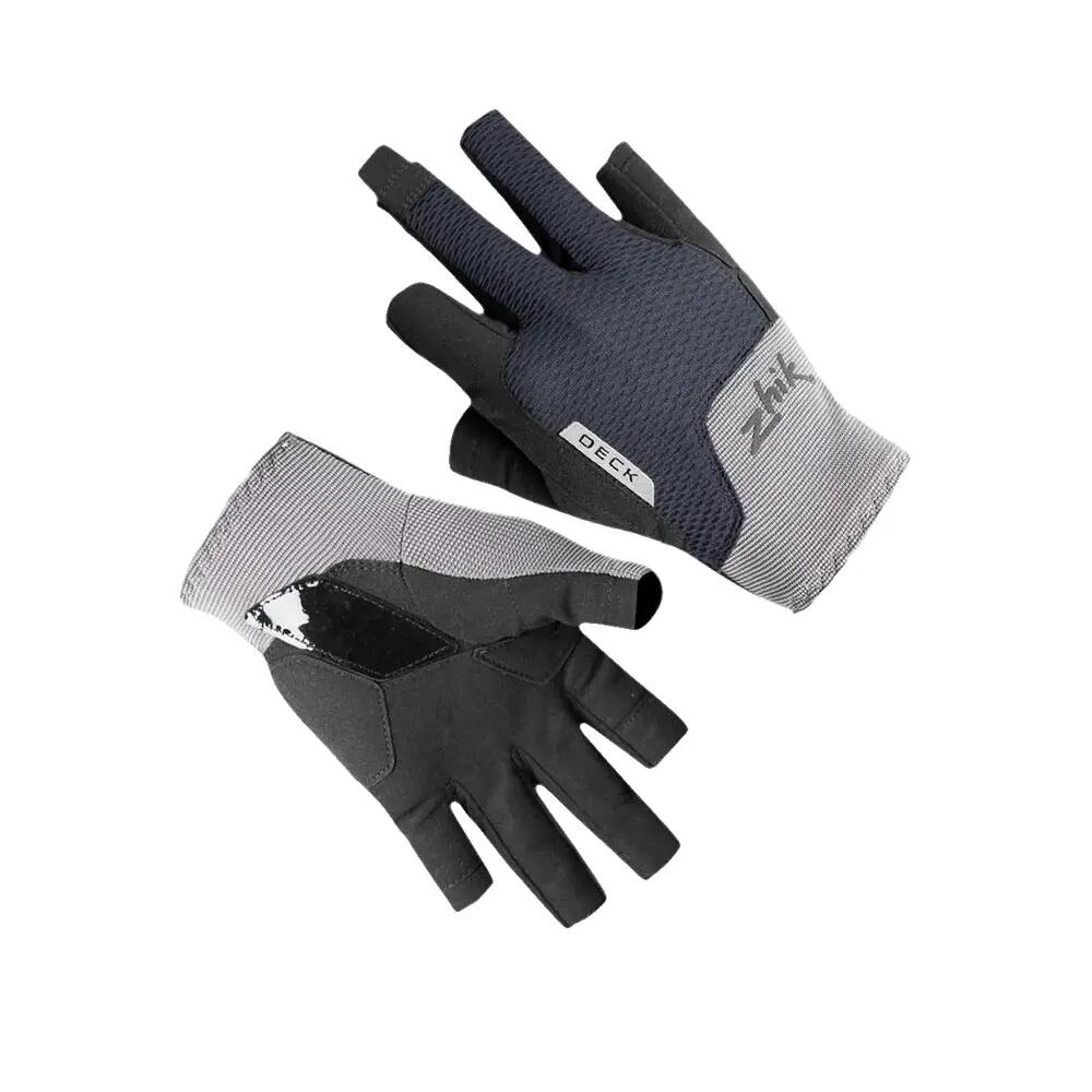 Deck Gloves Segelhandschuhe Kurzfinger Damen/Herren grau 3/3
