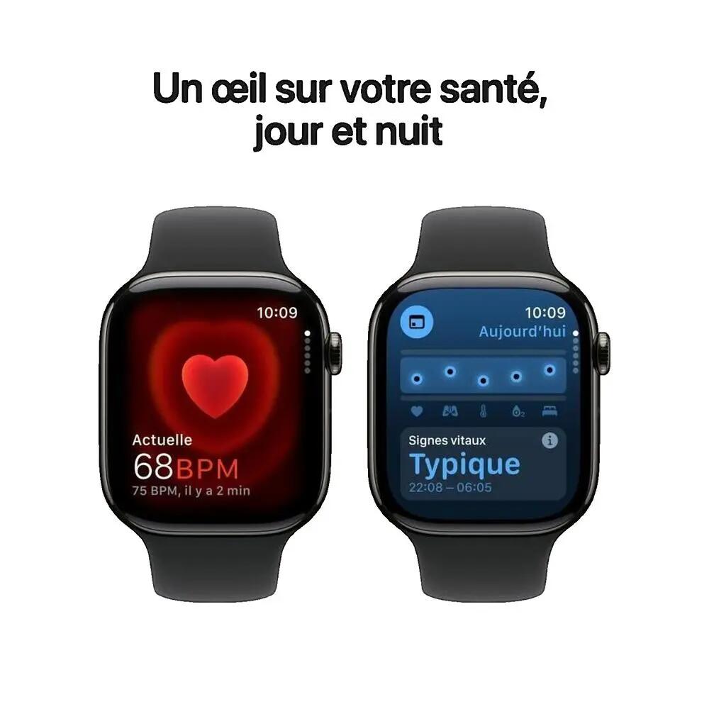 Montre connectée Apple Series 10 en titane ardoise/noir 3/3