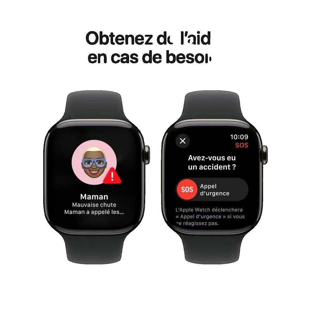 Montre connectée Apple Series 10 en titane ardoise/noir 2/3