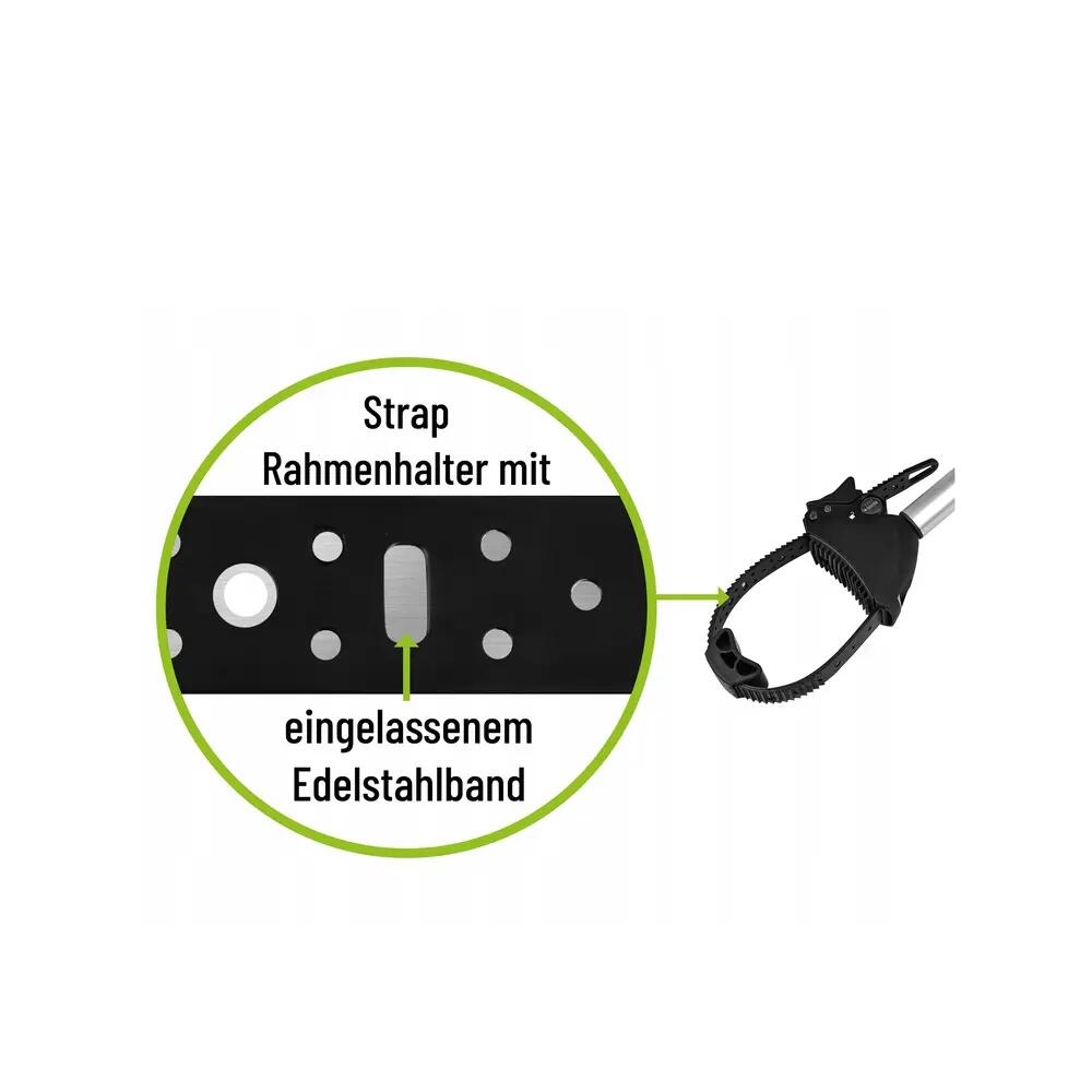 PORTE-VÉLO EUFAB: FIXE-CADRE À STRAP INCLINABLE AMOVIBLE Ø 25 + 30 MM ET ANTIVOL 8/8