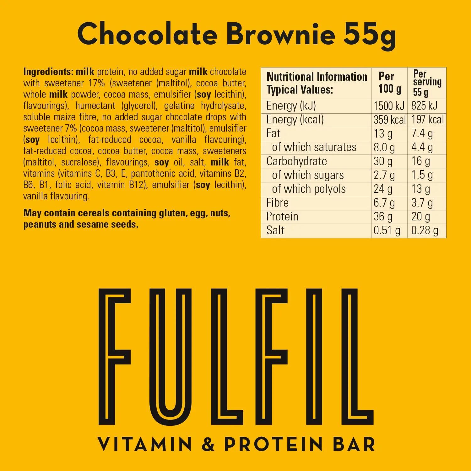 Barre vitaminée et protéinée - Brownie - 15 pièces 6/6
