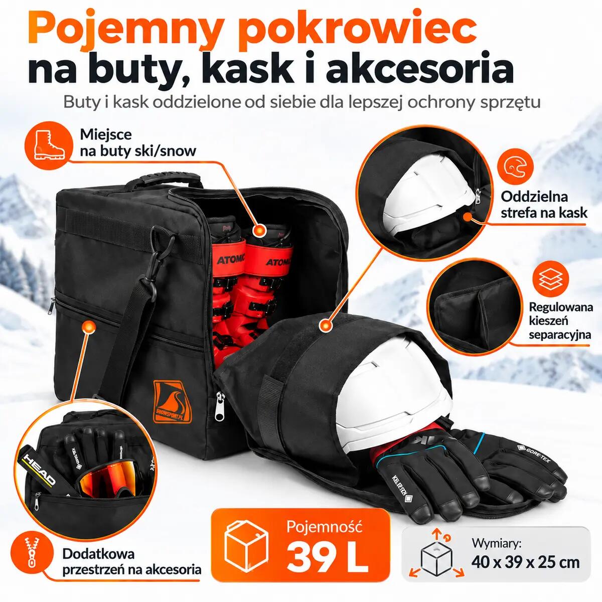 Pokrowiec torba na buty kask i akcesoria – Snowsport Prestige Boot&Helmet Bag 4/15