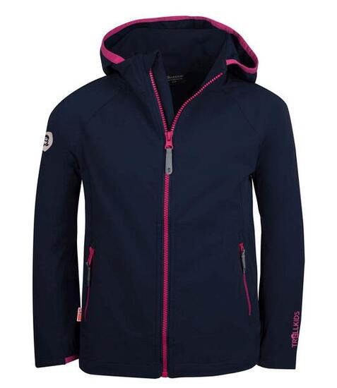 Mädchen Softshelljacke Kvalvika Marineblau/Magenta