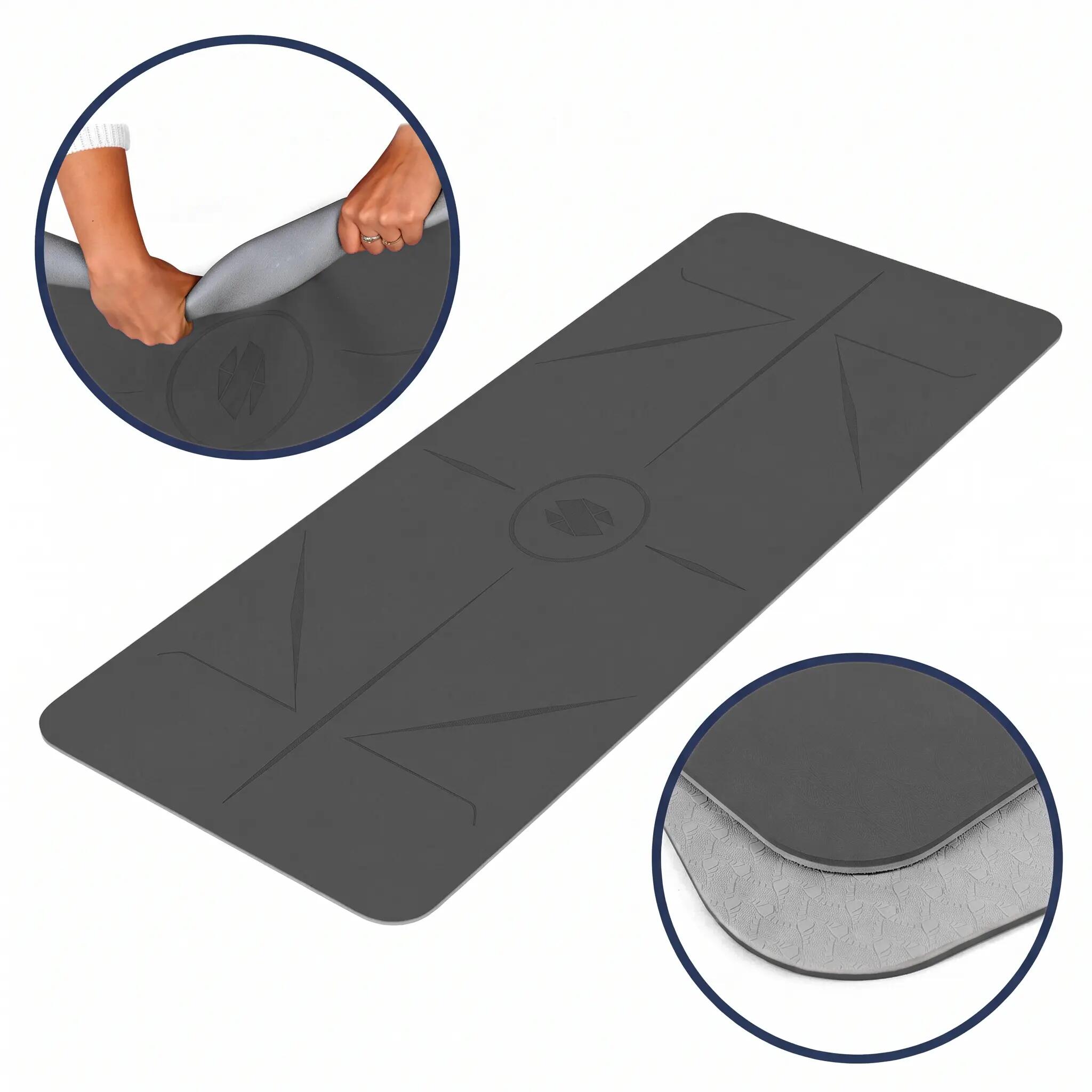 Mata do ćwiczeń jogi fitness z paskiem Sapphire SG-1128 6 mm TPE antypoślizgowa 5/9