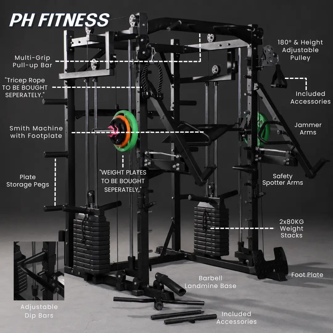 Premium Power Rack with Smith Machine and Leg Press – 160 kg 5/9
