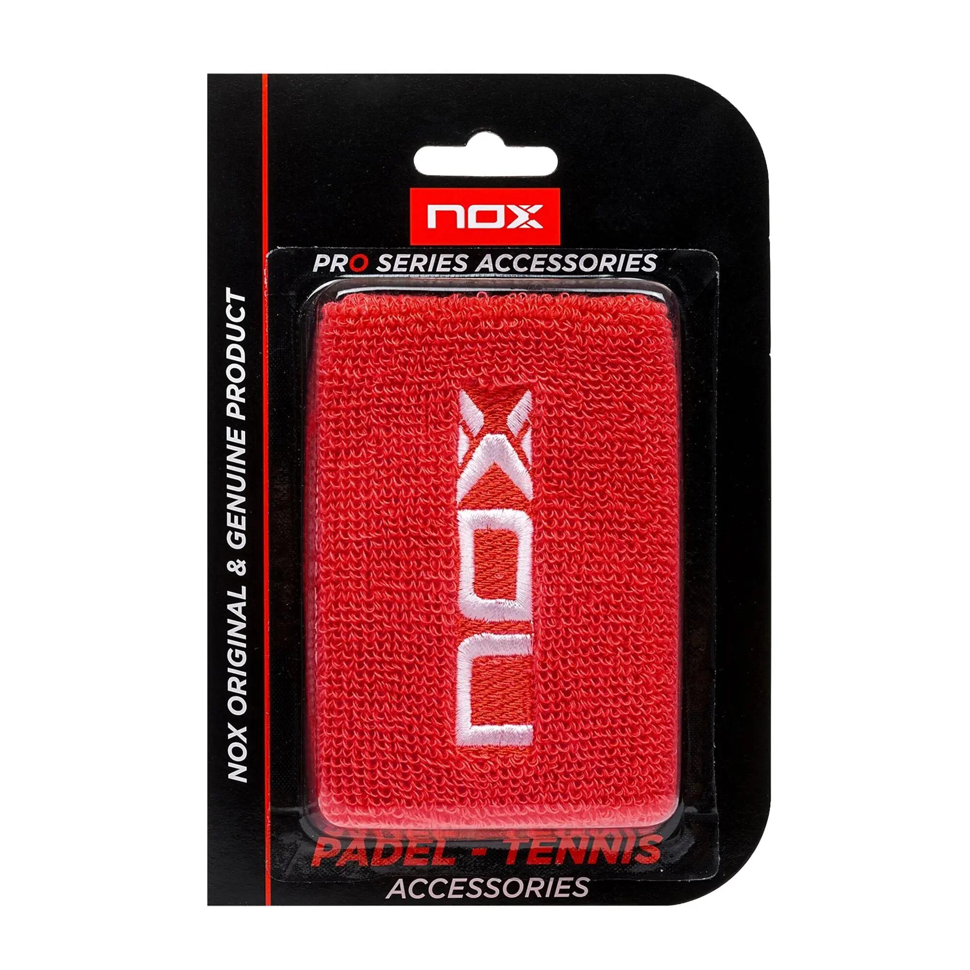 Blister (2 Pcs) Poignet Nox Rouge Logo Blanc Murobl2ud 2/2