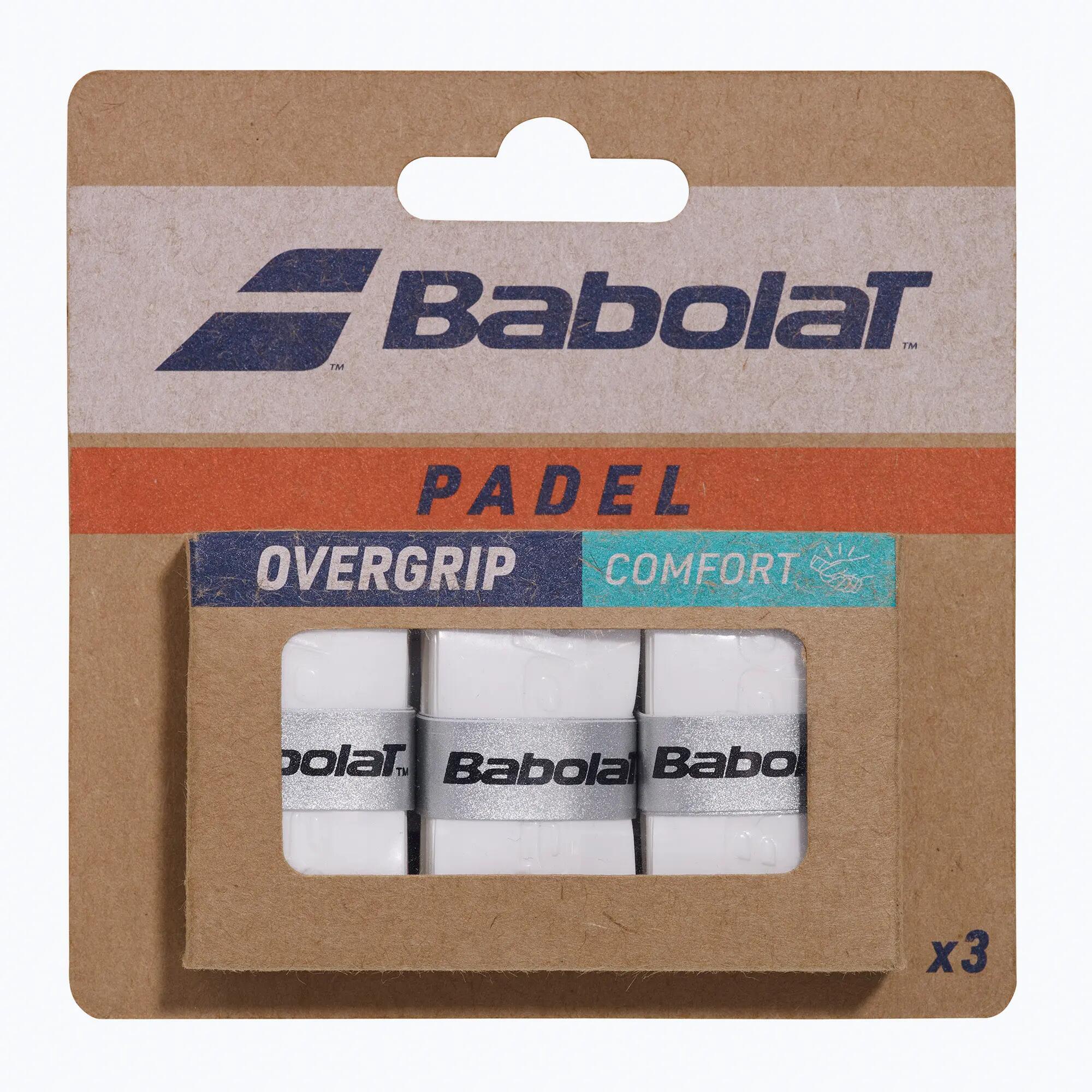 BLISTER 3 PCS. BABOLAT COMFORT PADEL X3 WHITE 3/5