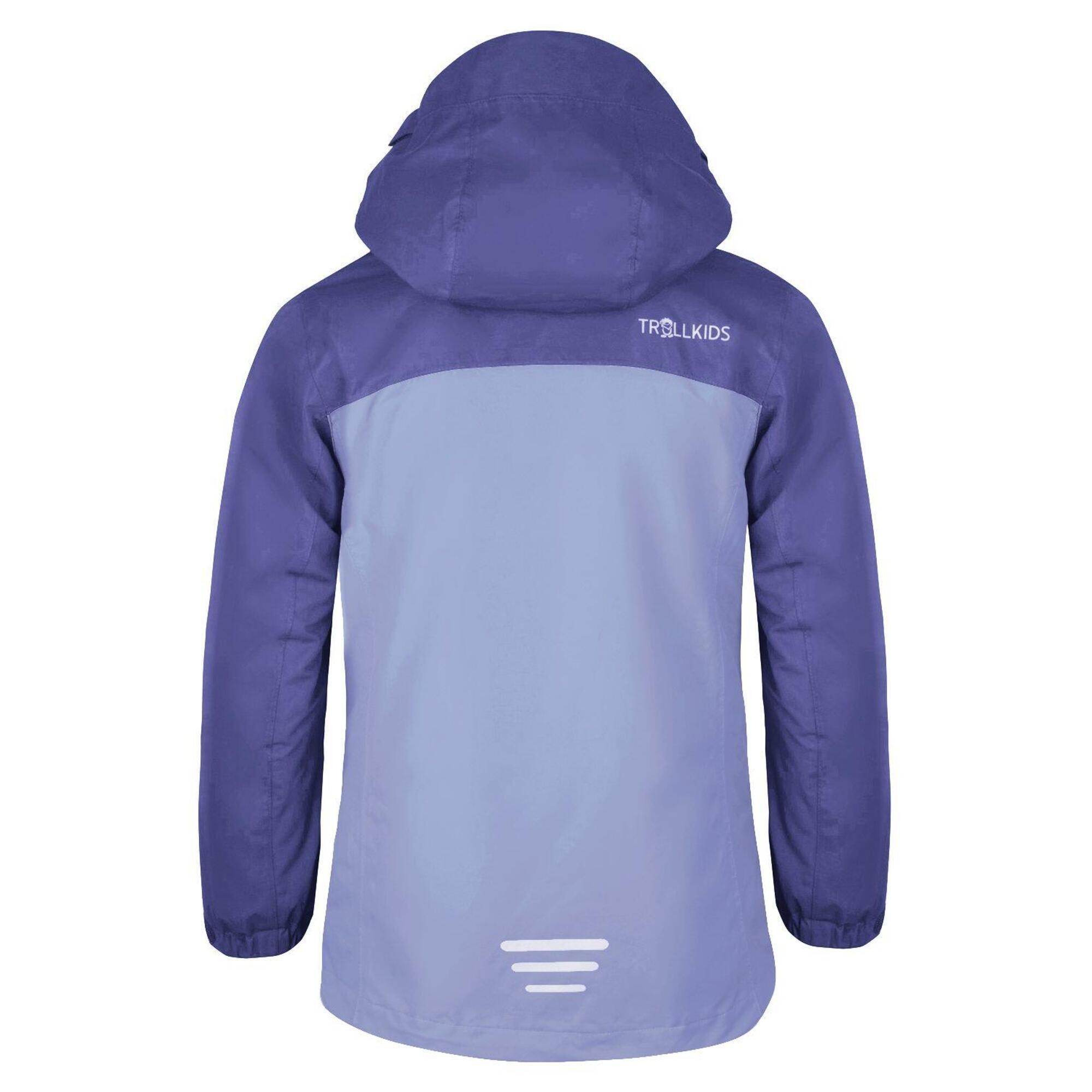 Nusfjord rain jacket for children dark purple/lavender