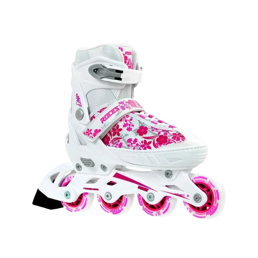 Patines - Compy 8.0 - Niñas - Ajustable - Blanco - Rosa 5/8