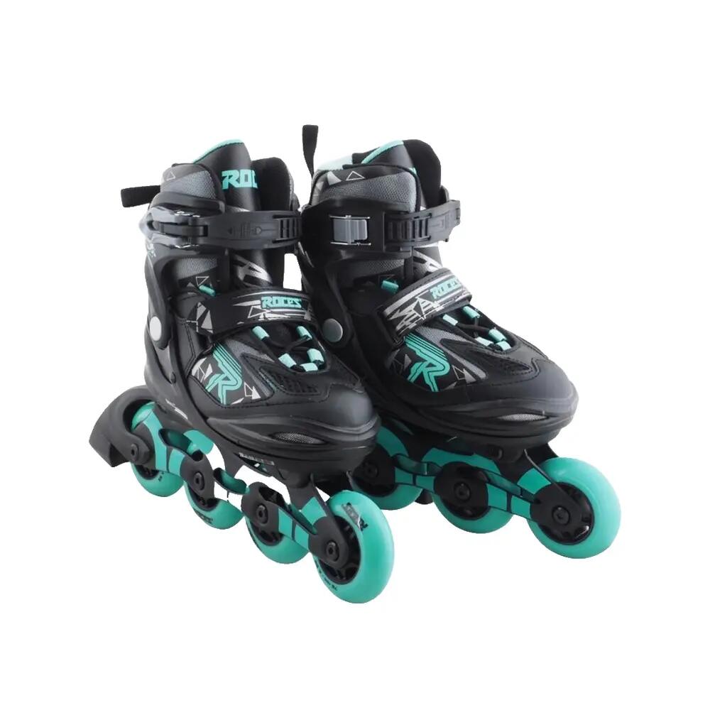 Inline Fitness Skates Moody TIF - Girl's - Adjustable - Black - Green 9/10